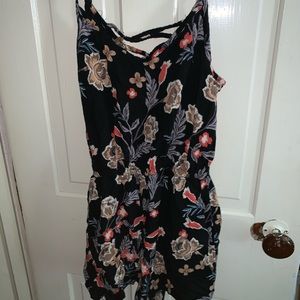 Black Floral Romper